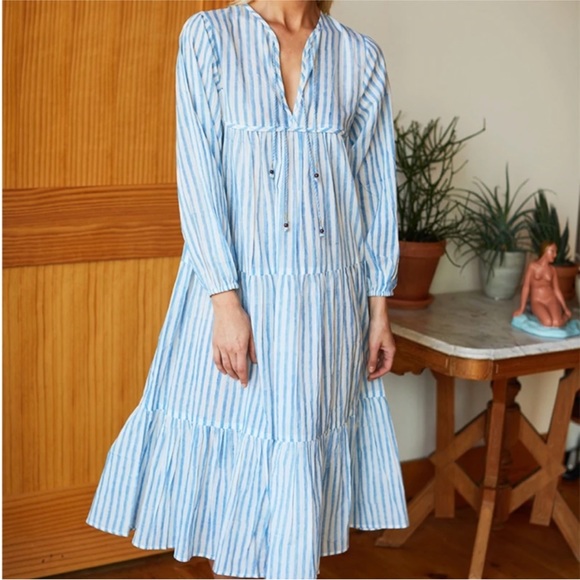 Emerson Fry Dresses & Skirts - Emerson Fry India Collection Blue/White Stripe Heirloom Dress. Size XS/S.